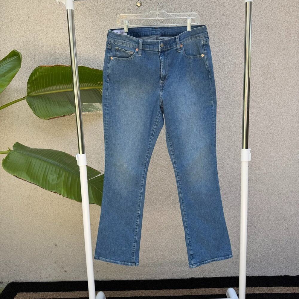 GAP Baby Boot Jeans Womens 33/16R Mid Rise Stretch Denim Light Wash Plus
